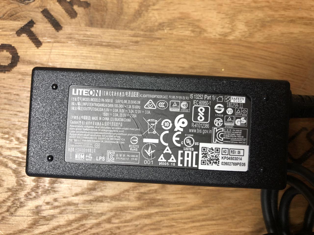 Блок живлення LiteOn 45w USB-C (Type-C) PA-1450-78