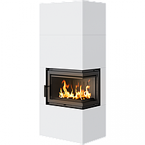 Камінна топка Kratki SIMPLE 12 BS права в обудові BOX стальний - білий, фото 2