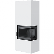 Камінна топка Kratki SIMPLE 12 BS права в обудові BOX стальний - білий, фото 5