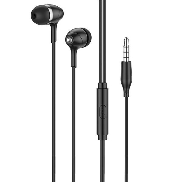 Навушники провідні вакуумні з мікрофоном гарнітура HOCO M76 Чорний, фото 1