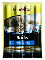 М'ясні палички Gimcat Sticks Salmon & Trout для кішок з лососем і фореллю, 4 шт