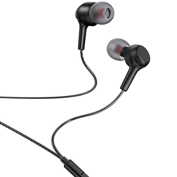 Навушники провідні вакуумні з мікрофоном гарнітура HOCO M78 Чорний, фото 1