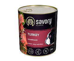 Вологий корм для дорослих собак Savory 800 г (індичка)