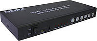 Свитч HDMI / UTP / COAX - 4 port HDMI + RS232 Quad Multi-viewer алюминий черный б/у