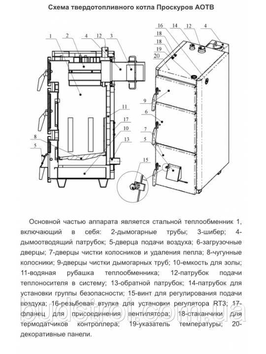 Котел на твердом топливе Проскуров АОТВ-22Н кВт - фото 5 - id-p178465816
