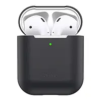 Защитный чехол Baseus Shell с силикагелем для Apple Airpods 1/2 Black (WIAPPOD-BZ01)