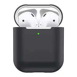 Захисний чохол Baseus Shell із силікагелем для Apple Airpods 1/2 Black (WIAPPOD-BZ01)