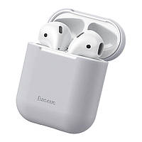 Защитный чехол накладка Baseus Shell с силикагелем для Apple Airpods 1/2 Grey (WIAPPOD-BZ0G)