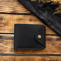 Мужской кошелек с натуральной кожи, бумажник кожаный стильный, удобный кошелек на кнопке