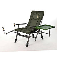 Рибацкое крісло Elektrostatyk F5R ST/P з тримачем для вудки і столом