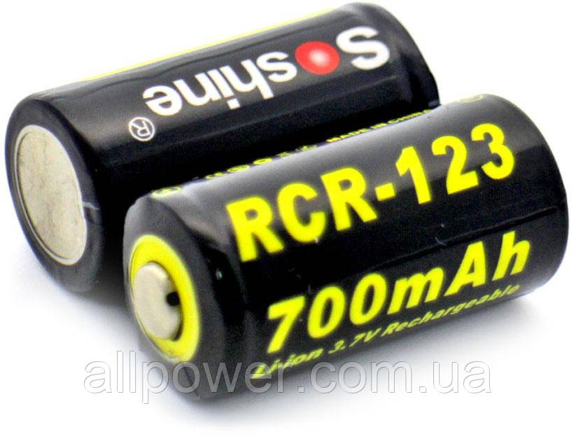 Аккумулятор 16340/CR123 Soshine 700 mAh 3.7В, Li-Ion. С защитой, с ...