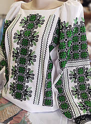 Заготовка для вишиванки  СЖ 104 (Зелена ) домотканне полотно