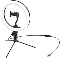 Кольцевая LED лампа со штативом Baseus Live Stream Holder-table Stand 25 см (CRZB10-A01)