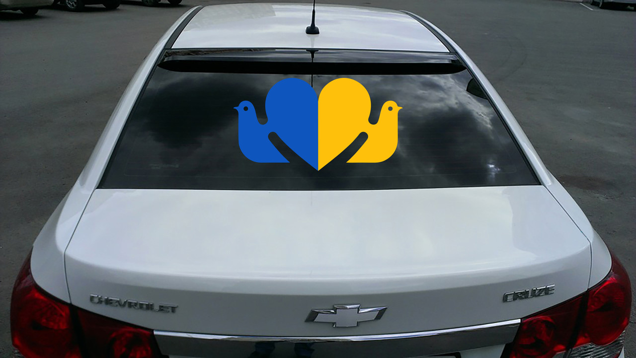 Наклейка на машину « Синій і жовтий Голубі» з оракалу