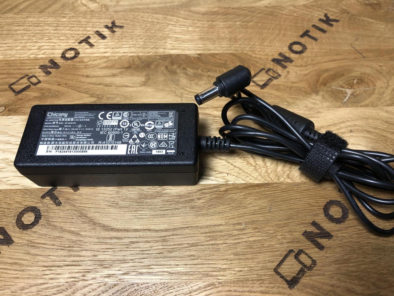 Блок живлення для ноутбука Chicony 19v 1.58a 30w 5.5x1.7 (HP-A0301R3)