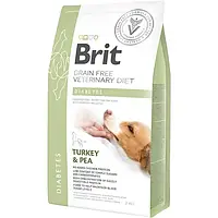 Сухой корм для собак при сахарном диабете Brit GF VetDiets Dog Diabetes с индейкой 2 кг