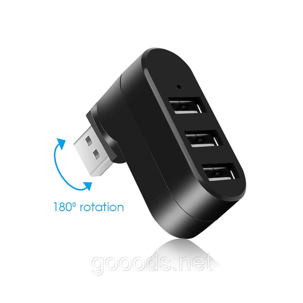 Компактний USB хаб на 3 порти, фото 1