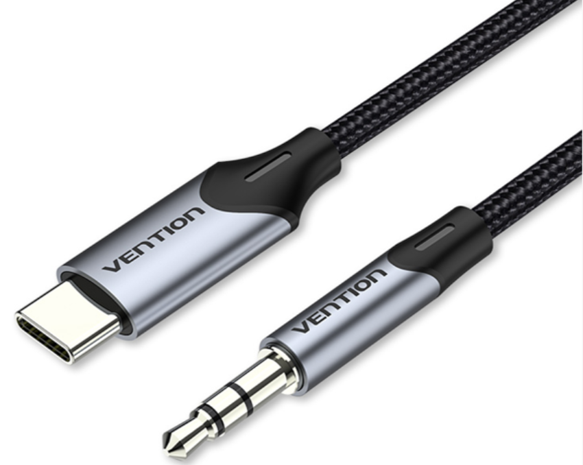 Переходник Vention USB-C Male to 3.5mm Male Cable 1.5 м Black/ Grey (BGKHG)