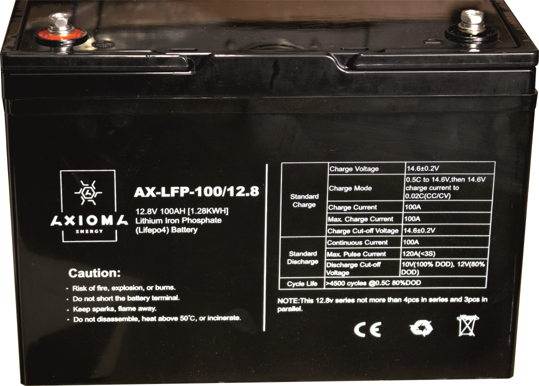 Акумуляторна батарея Axioma AX-LFP-100/12.8, 100 Ah, фото 1