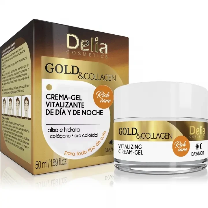 Віталізирувальний крем-гель для обличчя Delia Gold & Collagen Vitalizing Cream-Gel