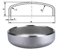 Заглушка нержавеющая приварная 40х1,5 элиптическая AISI304