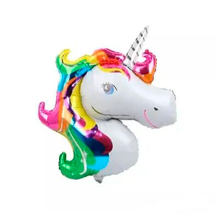 Фольгована кулька Єдиноріг Голова 117х87см (46") | Райдужний