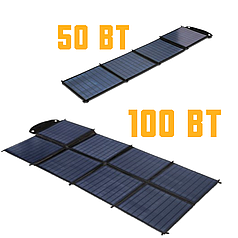 Портативна сонячна панель ALTEK 50Вт, 100Вт для зарядження ґаджетів та АКБ