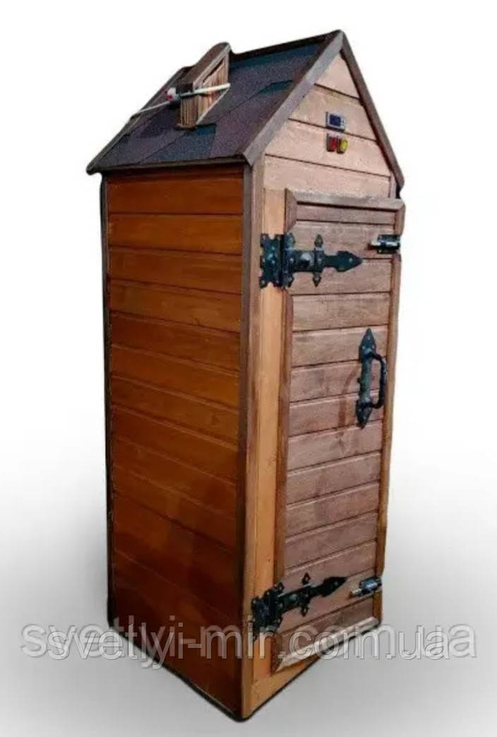Електрична дерев'яна коптильня утеплена Класик 2.0 до 40 кг, фото 1
