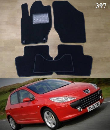 Ворсові килимки на Peugeot 307 '05-08, фото 1