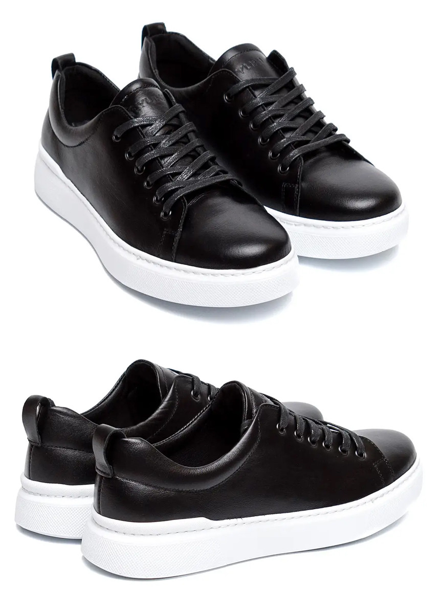 Чоловічі шкіряні кеди ZG Aircross Black, чоловічі шкіряні туфлі, кросівки чорні, Чоловіче взуття, фото 1