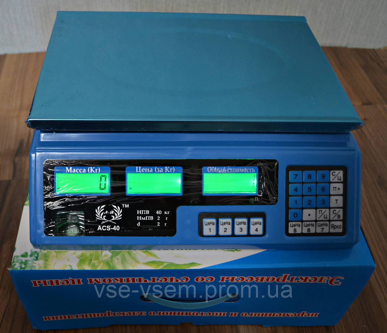 Гарантія 6 міс. Ваги торговельні ACS-40 (до 40 кг) з лічильником ціни.