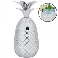 Бокал для коктейлів Ананас Pineaple з нержавіючої сталі 500 мл, срібний