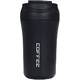 Металева термочашка з трубкою Coffee 400 мл - чорна, фото 2