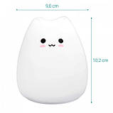 Маленький нічник від батарейок Весняна Кошечка, 10 см, 7 кольорів світла, фото 2