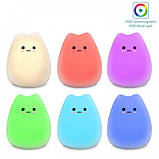 Маленький нічник від батарейок Весняна Кошечка, 10 см, 7 кольорів світла, фото 7