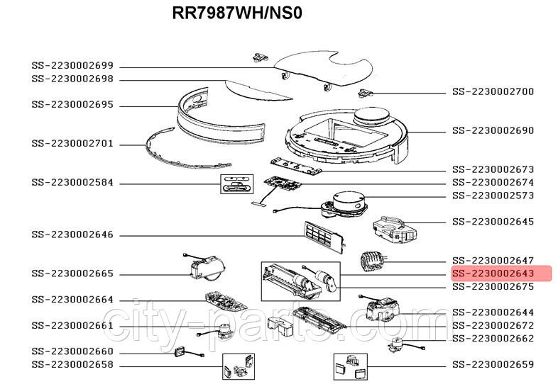 Двигун щітки для робота пилососа Rowenta SS-2230002643, фото 1
