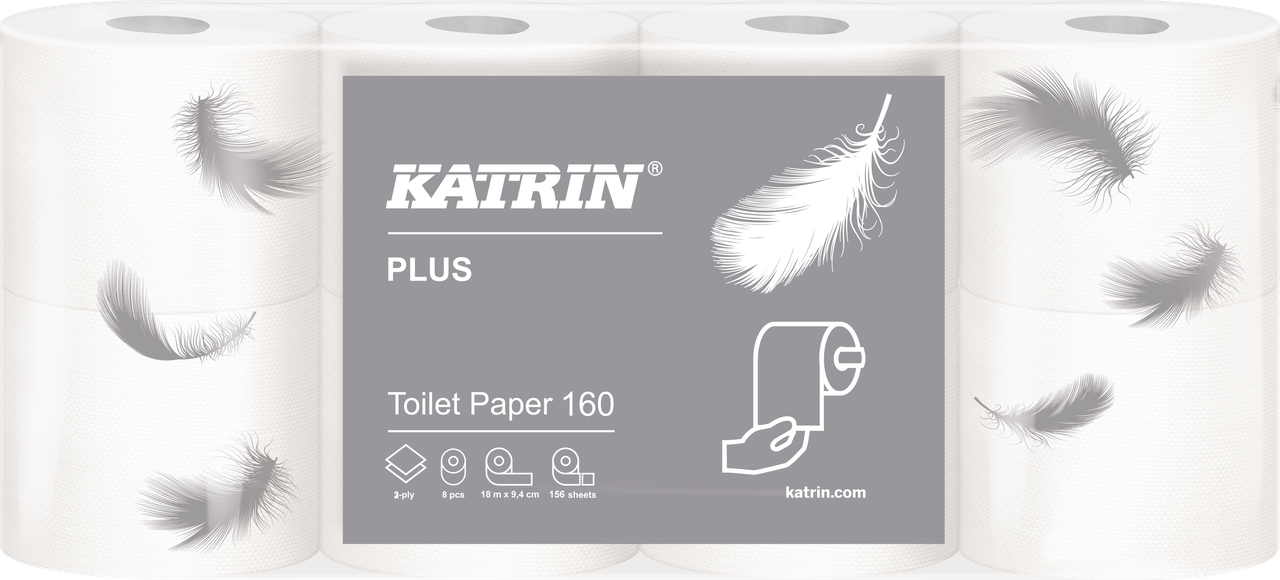 Папір туалетний 112966 KATRIN PLUS VF 2P 5/8х156 White