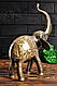 Слон латунний з гравіюванням ручної роботи, 40 см, фото 3