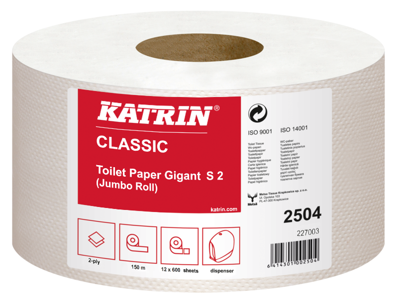 Классичеcкая туалетная бумага 2504 Katrin Classic Gigant White S2 - фото 1 - id-p1600915919
