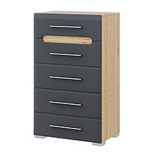 Омод 60 в дитячу кімнату з ДСП/МДФ Б'янко дуб Артизан/графіт Світ Меблів