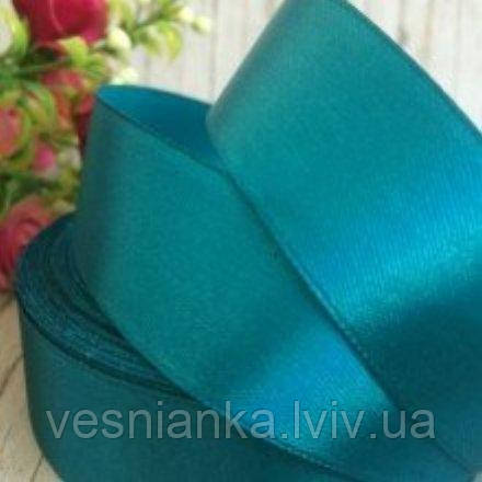 Стрічка атласна 2 см Бірюзова (за 1 метр)