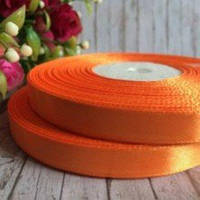 Стрічка атласна 0.9 см Помаранчева (рулон 32 метри), А09-151-32