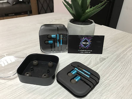 Навушники для XIAOMI M3-BOX mini jacks 3,5 mm Blue з мікрофоном, фото 1