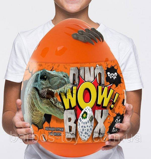 Набір для творчості Dino WOW Box Danko Toys: яйце динозавра з гіпсом, ліпленням, піском, слаймом, квестом (MDT-DWB-01-01U)