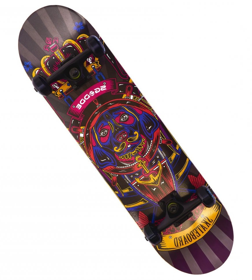 Дерев'яний скейт трюковий Maraton El Primo SGODDE для початківців канадський клен Гриптейп-наждачка