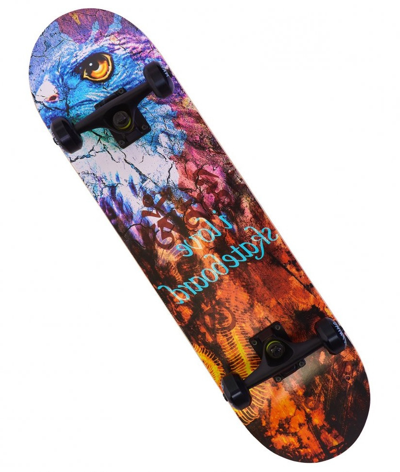 Дерев'яний скейт трюковий Maraton El Primo I Love Skateboard для початківців канадський клен Гриптейп-наждачка
