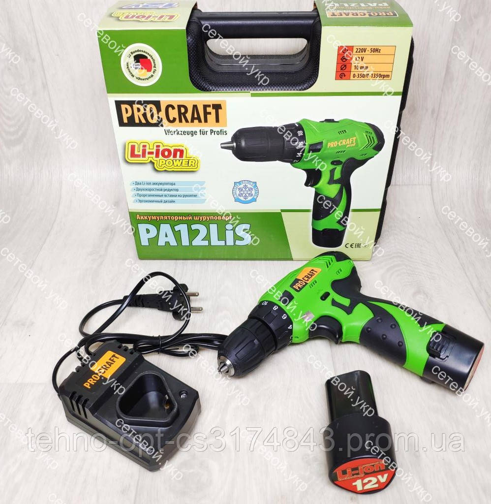 Аккумуляторный шуруповерт Procraft 12 LiS