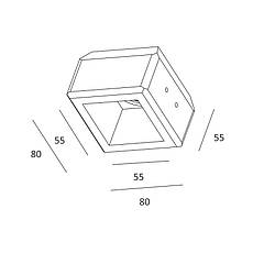 Гіпсовий світильник 80x80мм 115мм глб.врз. MR16 квадрат білий для шпаклювання врізний Imperium Light Free style 40215.01.01, фото 3