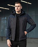 Куртка весняна молодіжна чоловіча soft shell чорна, Коротка чоловіча куртка повсякденна, фото 2