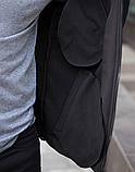 Куртка весняна молодіжна чоловіча soft shell чорна, Коротка чоловіча куртка повсякденна, фото 6